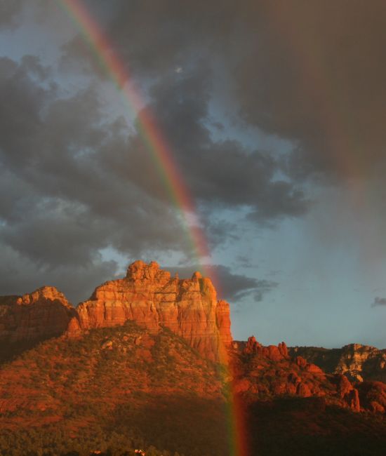 Rainbow over snoopy rock (1)